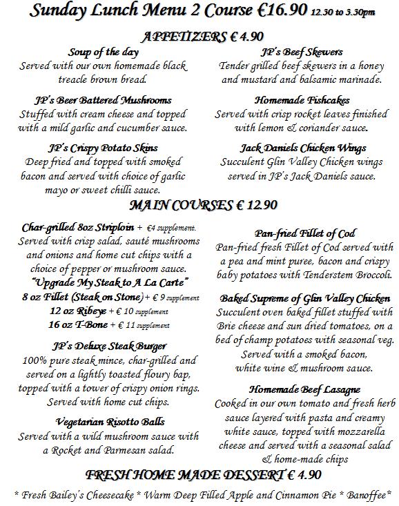 Home JP'Steak House Restaurant Mullingar